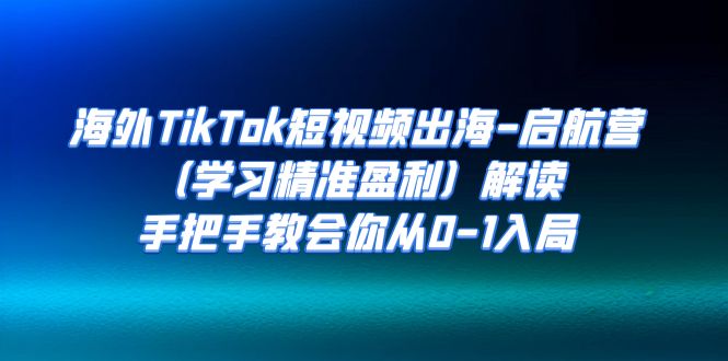 （7195期）海外TikTok短视频出海-启航营（学习精准盈利）解读，手把手教会你从0-1入局