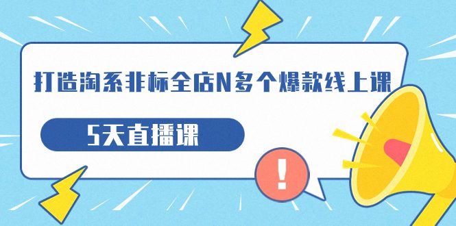 （7343期）打造-淘系-非标全店N多个爆款线上课，5天直播课（19期）