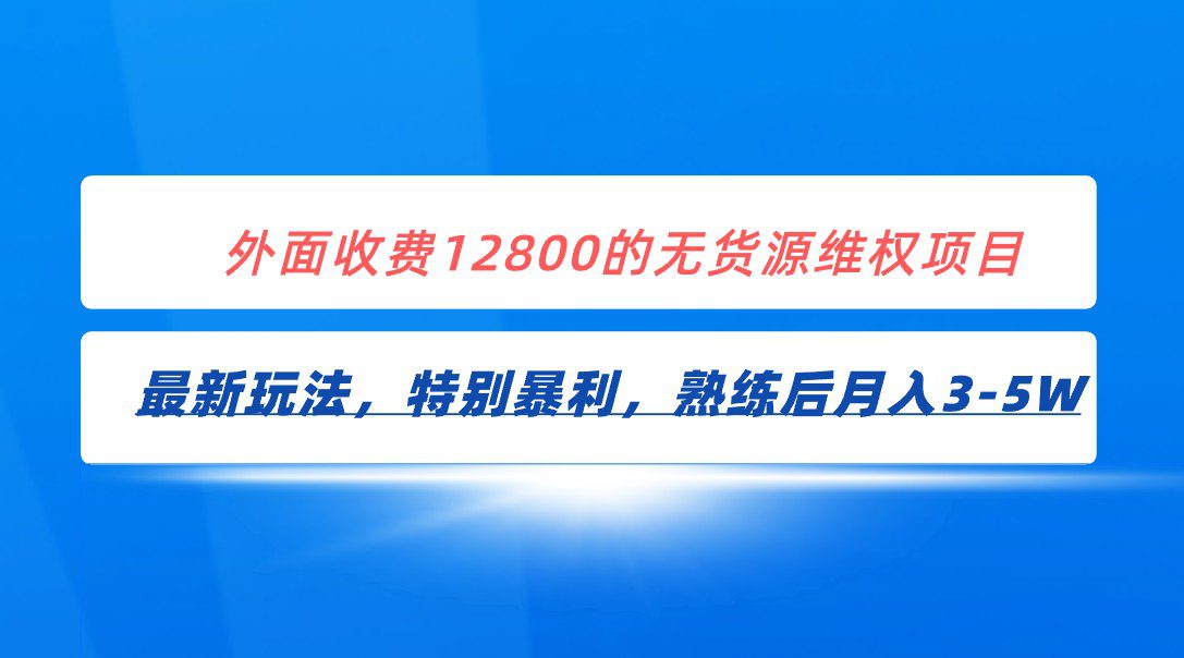 全网首发！外面收费12800的无货源维权最新暴利玩法，轻松月入3-5W