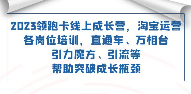 2023领跑·卡 线上成长营 淘宝运营各岗位培训 直通车 万相台 引力魔方 引流