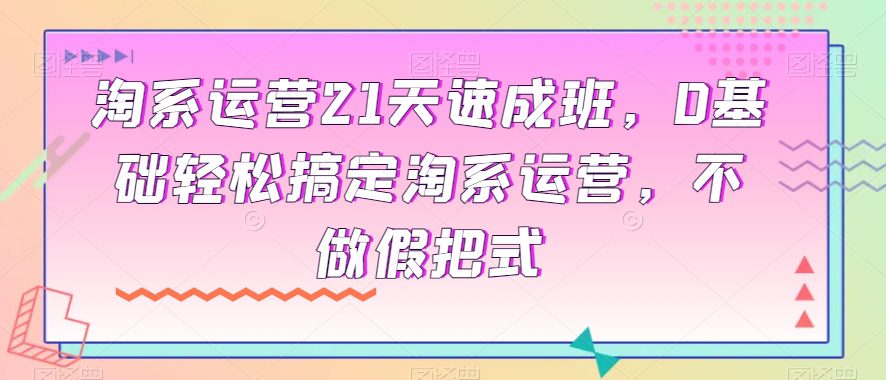 淘系运营21天速成班，0基础轻松搞定淘系运营，不做假把式