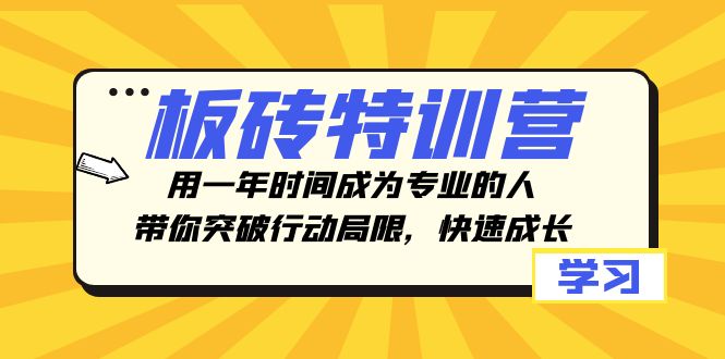 （8048期）板砖特训营，用一年时间成为专业的人，带你突破行动局限，快速成长