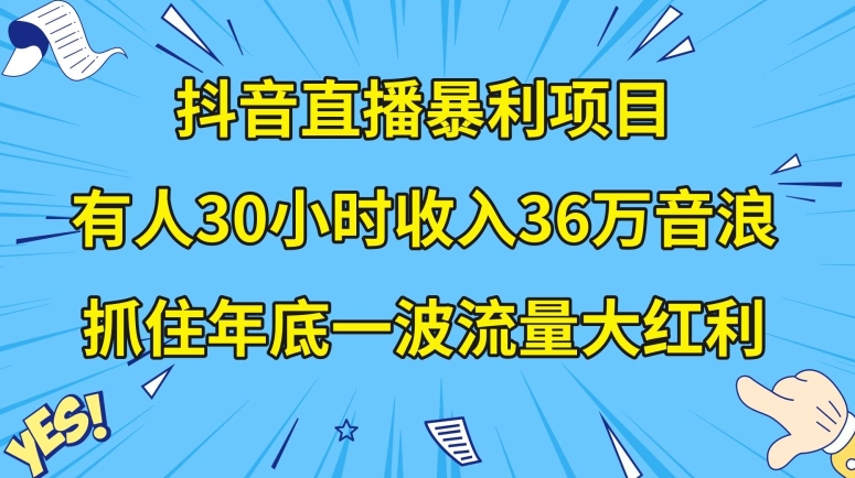 抖音直播暴利项目，有人30小时收入36万音浪，公司宣传片年会视频制作，抓住年底一波流量大红利【揭秘】