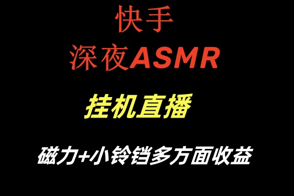 （8757期）快手深夜ASMR挂机直播磁力+小铃铛多方面收益