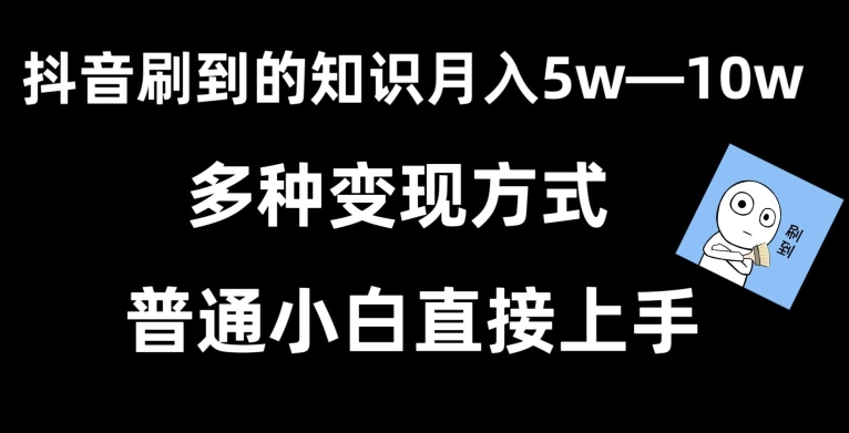 抖音刷到的知识，每天只需2小时，日入2000+，暴力变现，普通小白直接上手