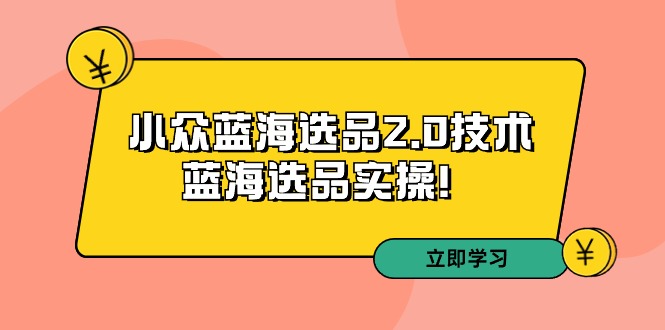 拼多多培训第33期：小众蓝海选品2.0技术-蓝海选品实操