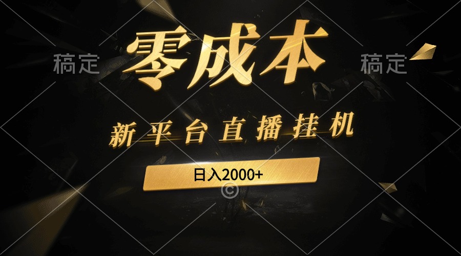 （9841期）新平台直播挂机最新玩法，0成本，不违规，日入2000+