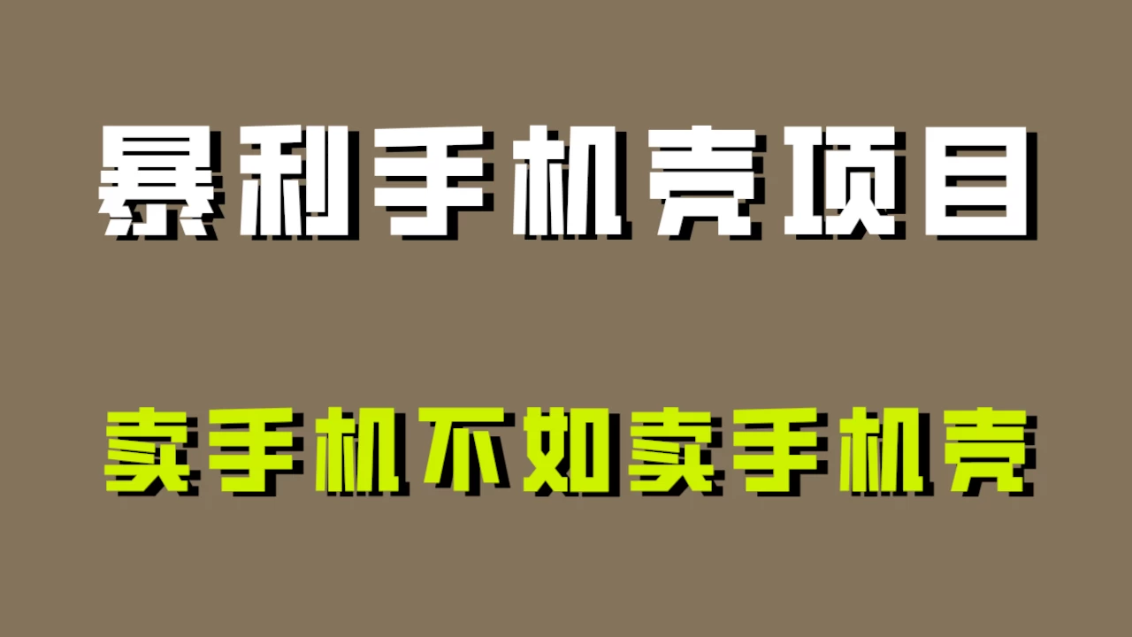 卖手机不如卖手机壳，暴利手机壳项目玩法拆解！