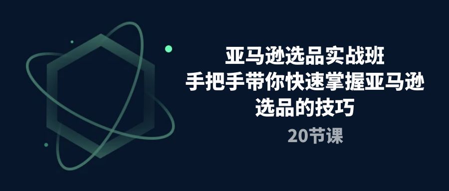 亚马逊选品实战班，手把手带你快速掌握亚马逊选品的技巧（20节课）