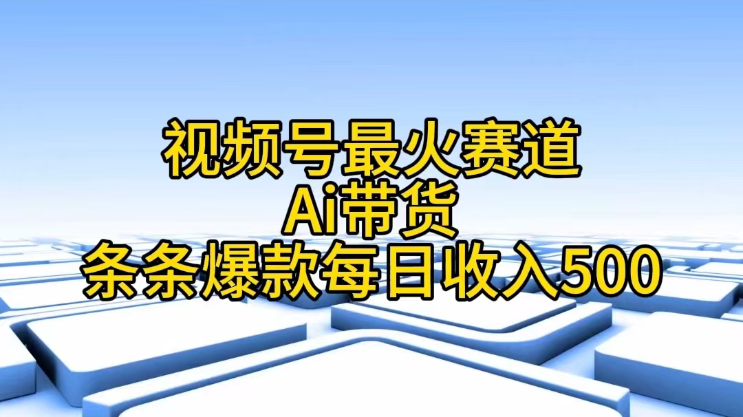 （11038期）视频号最火赛道——Ai带货条条爆款每日收入500