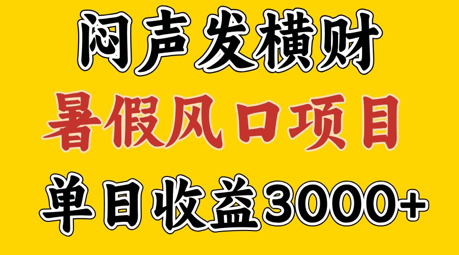 30天赚了7.5W 暑假风口项目，比较好学，2天左右上手