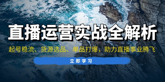 （13294期）直播运营实战全解析：起号稳流、货源选品、单品打爆，助力直播事业腾飞-牛角知识库