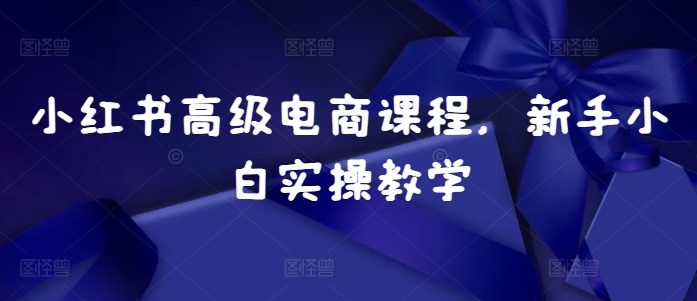 小红书高级电商课程，新手小白实操教学-牛角知识库