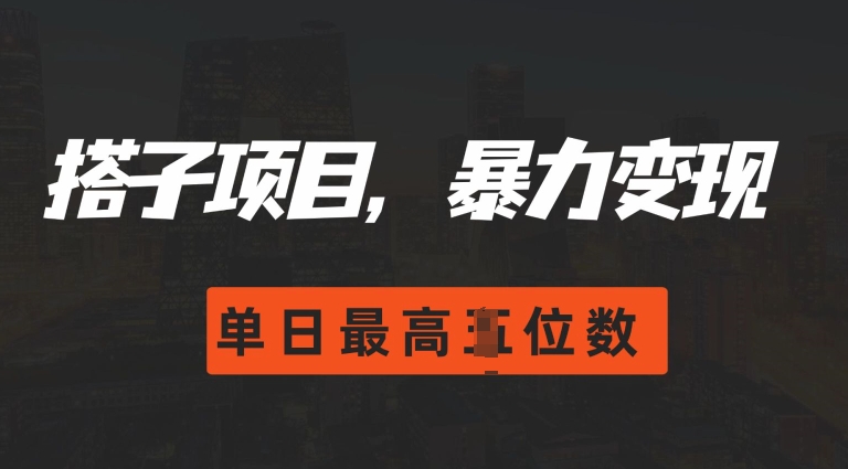 2024搭子玩法，0门槛，暴力变现，单日最高破四位数