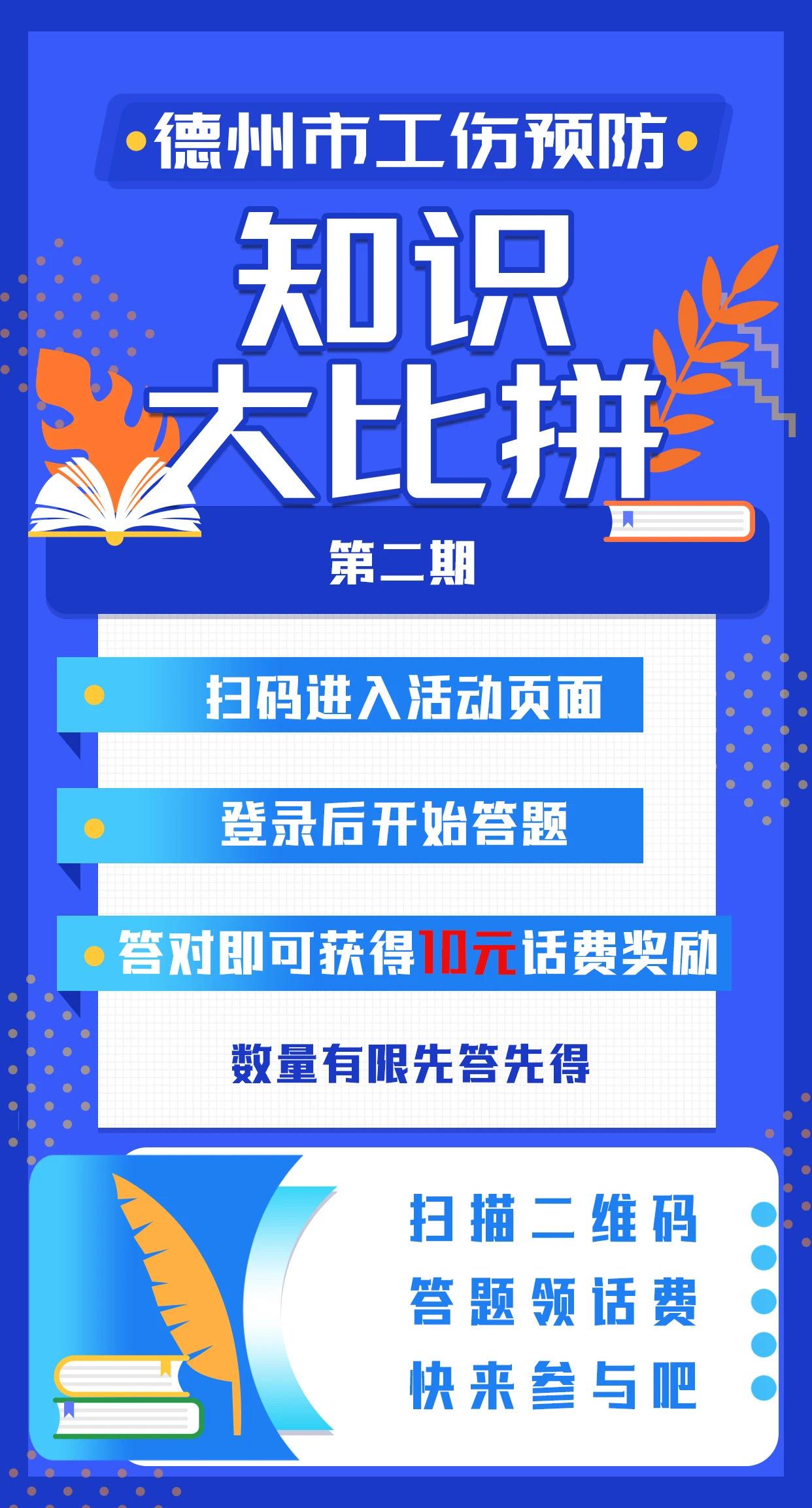 第二期工伤知识大比拼活动开始啦！答题赢10元话费！快来参与！